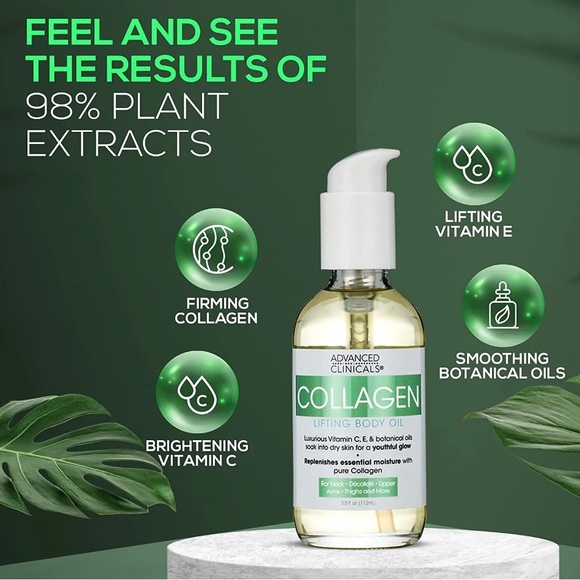 Advanced Clinicals COLLAGEN LIFTING BODY OIL For Neck,Decolleté UpperArms,Thighs - Picture 3 of 9